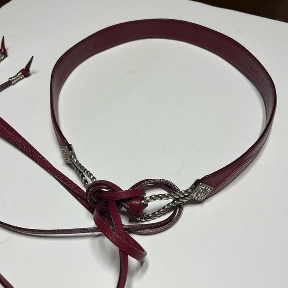 Brighton Double Lasso Tie Belt in Dark Red L NWOT - Picture 4 of 12